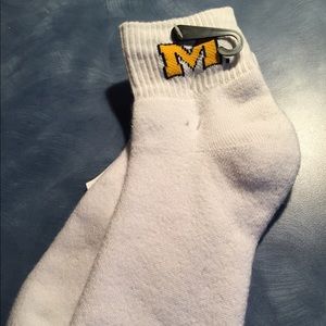 University of Michigan Warm White Socks